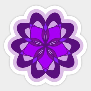 Geometric Purple Flower Sticker